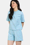 Zivame Starry Dreams Knit Cotton Shorts Set - Leisure Time — thumbnail 3